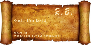 Redl Bertold névjegykártya
